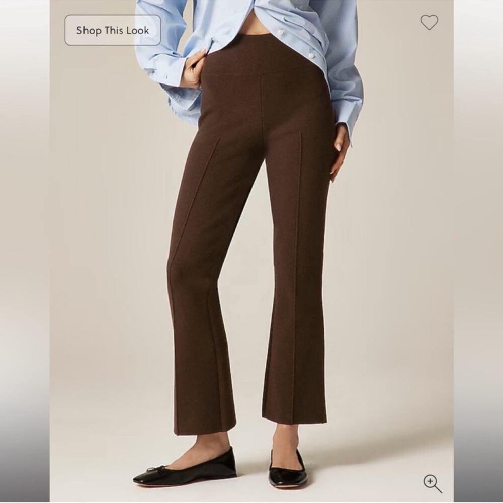 J.Crew Petite new Delaney kickout sweater pant Heather Chocolate
